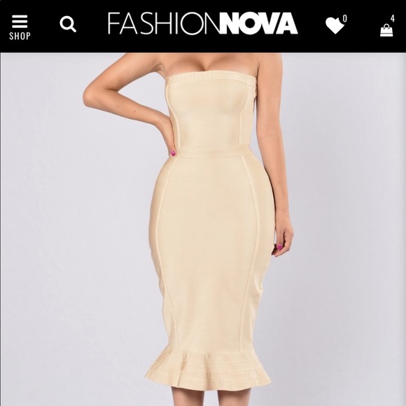 Fashion Nova Dresses & Skirts - Nude tube bandage dress